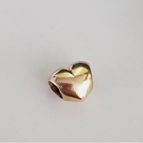 Pandora Heart Bead Charm Solid 14K Gold 585 ALE EUC w PandoraBox & tissue paper - Picture 7 of 8